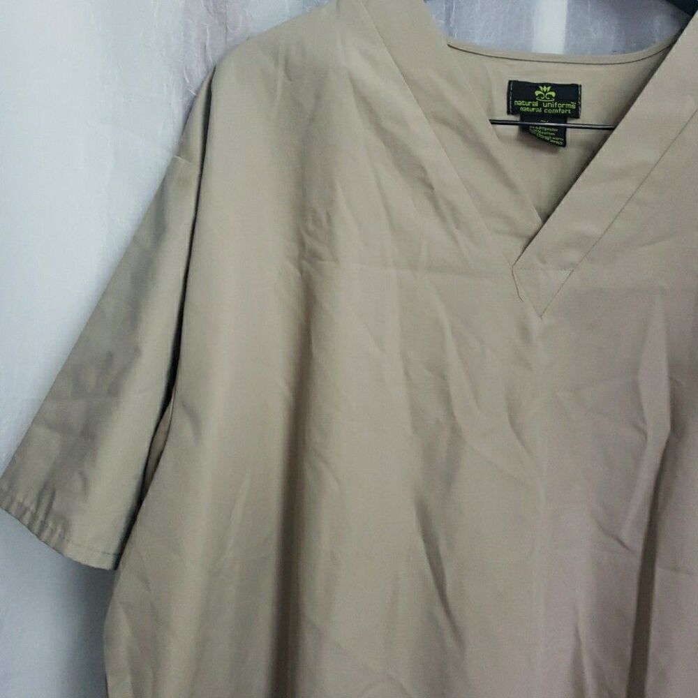 Natural Uniforms Scrub Top Tan Scrubs Medical Vet Dental 2XL - Picture 2 of 8